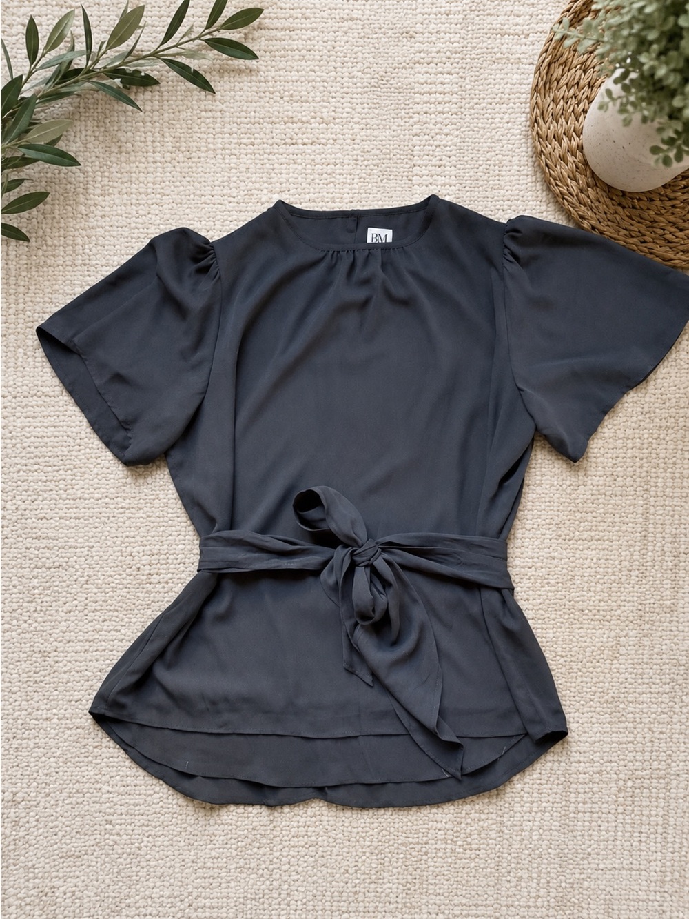 Badgley Mischka tie waist top